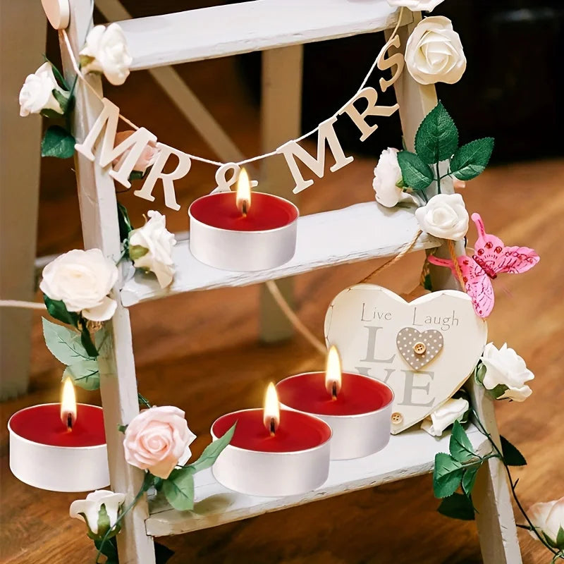 10Pcs Tea Light Candles Small Smokeless Dripless Tea Candles for Home Pool Dinner Weddings Supplies