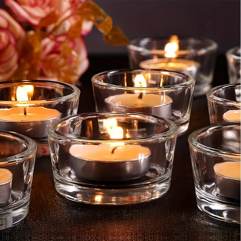 10Pcs Tea Light Candles Small Smokeless Dripless Tea Candles for Home Pool Dinner Weddings Supplies