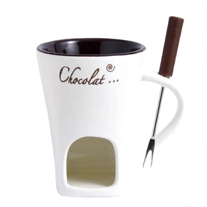 Personal Fondue Mug Set Mini Fondue Pots Chocolate Cheese Ice Cream Fondue Maker Kit Individual Butter Melter Cup Small Warmer